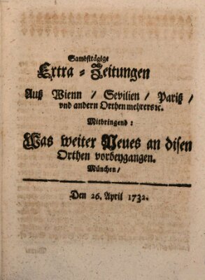 Mercurii Relation, oder wochentliche Ordinari Zeitungen von underschidlichen Orthen (Süddeutsche Presse) Samstag 26. April 1732