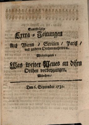 Mercurii Relation, oder wochentliche Ordinari Zeitungen von underschidlichen Orthen (Süddeutsche Presse) Samstag 6. September 1732