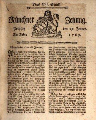 Münchner Zeitung (Süddeutsche Presse) Freitag 27. Januar 1769