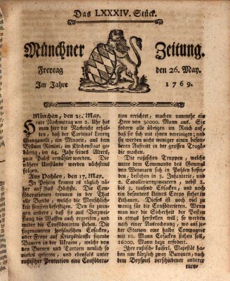 Münchner Zeitung (Süddeutsche Presse) Freitag 26. Mai 1769