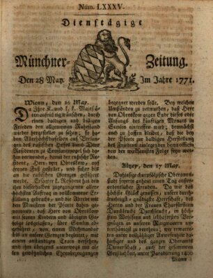 Münchner Zeitung (Süddeutsche Presse) Dienstag 28. Mai 1771