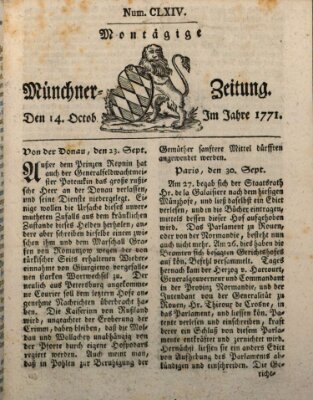 Münchner Zeitung (Süddeutsche Presse) Montag 14. Oktober 1771
