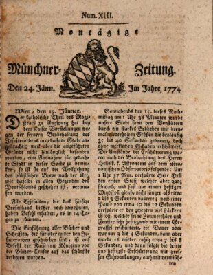 Münchner Zeitung (Süddeutsche Presse) Montag 24. Januar 1774