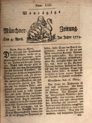 Münchner Zeitung (Süddeutsche Presse) Montag 4. April 1774