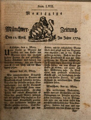 Münchner Zeitung (Süddeutsche Presse) Montag 11. April 1774