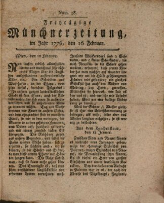 Münchner Zeitung (Süddeutsche Presse) Freitag 16. Februar 1776