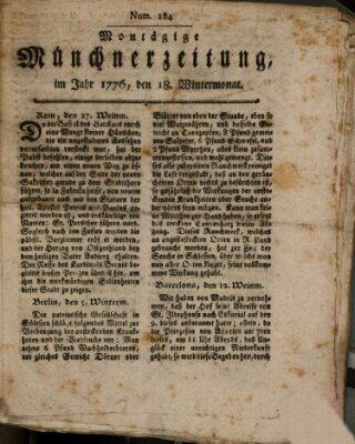 Münchner Zeitung (Süddeutsche Presse) Montag 18. November 1776