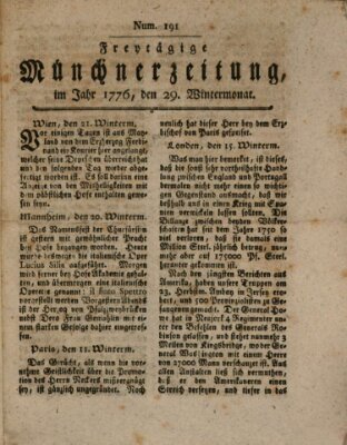 Münchner Zeitung (Süddeutsche Presse) Freitag 29. November 1776