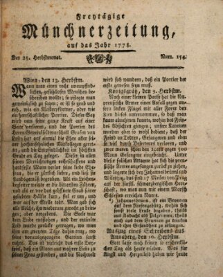 Münchner Zeitung (Süddeutsche Presse) Freitag 25. September 1778