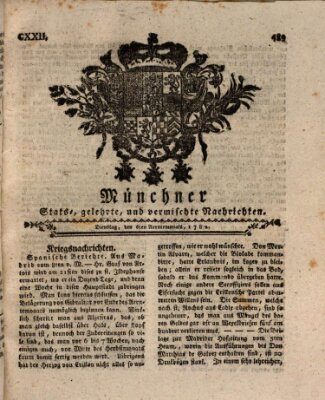 Münchner staats-, gelehrte, und vermischte Nachrichten (Süddeutsche Presse) Dienstag 6. August 1782