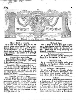 Münchner Zeitung (Süddeutsche Presse) Mittwoch 1. Januar 1783