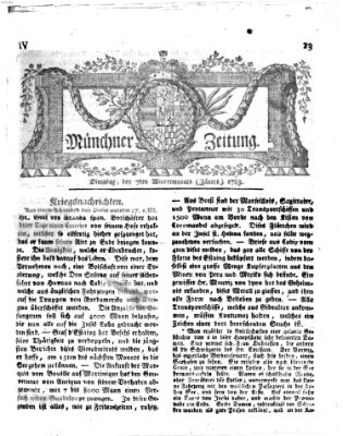Münchner Zeitung (Süddeutsche Presse) Dienstag 7. Januar 1783