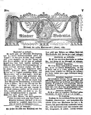 Münchner Zeitung (Süddeutsche Presse) Mittwoch 29. Januar 1783
