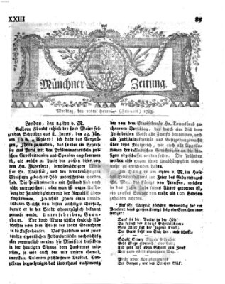 Münchner Zeitung (Süddeutsche Presse) Montag 10. Februar 1783