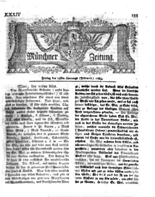 Münchner Zeitung (Süddeutsche Presse) Freitag 28. Februar 1783