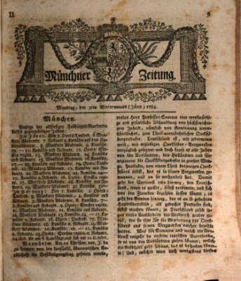 Münchner Zeitung (Süddeutsche Presse) Montag 5. Januar 1784