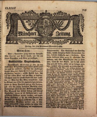 Münchner Zeitung (Süddeutsche Presse) Freitag 5. November 1784
