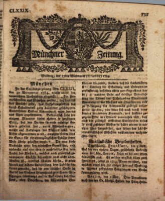 Münchner Zeitung (Süddeutsche Presse) Montag 15. November 1784