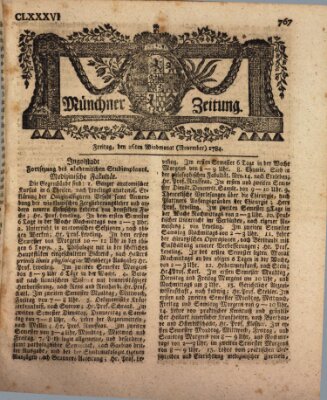 Münchner Zeitung (Süddeutsche Presse) Freitag 26. November 1784