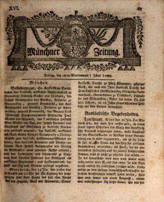 Münchner Zeitung (Süddeutsche Presse) Freitag 28. Januar 1785