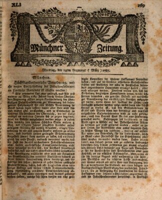 Münchner Zeitung (Süddeutsche Presse) Montag 14. März 1785
