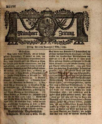 Münchner Zeitung (Süddeutsche Presse) Freitag 25. März 1785