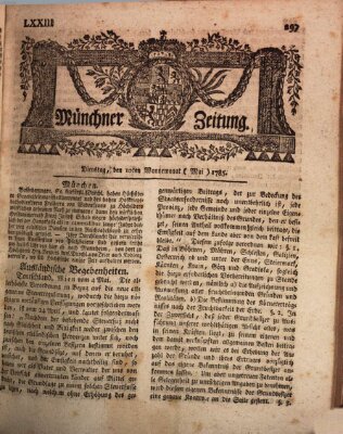 Münchner Zeitung (Süddeutsche Presse) Dienstag 10. Mai 1785
