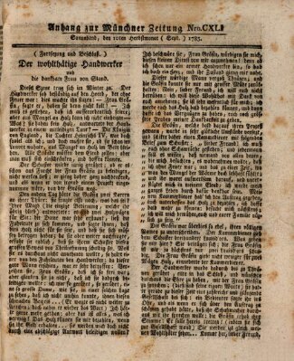 Münchner Zeitung (Süddeutsche Presse) Samstag 10. September 1785