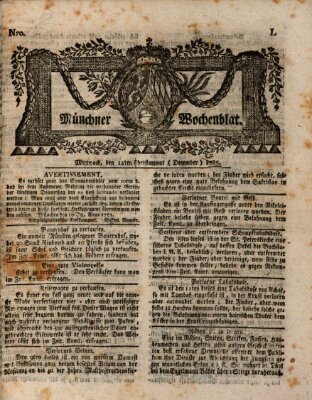 Münchner Zeitung (Süddeutsche Presse) Mittwoch 14. Dezember 1785