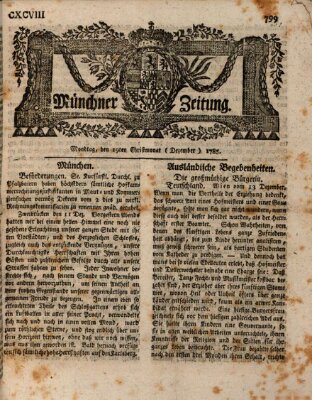 Münchner Zeitung (Süddeutsche Presse) Montag 19. Dezember 1785