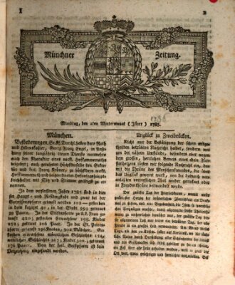 Münchner Zeitung (Süddeutsche Presse) Montag 2. Januar 1786