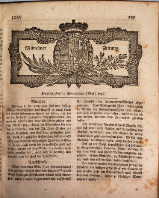 Münchner Zeitung (Süddeutsche Presse) Freitag 12. Mai 1786