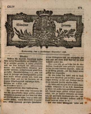 Münchner Zeitung (Süddeutsche Presse) Donnerstag 14. September 1786