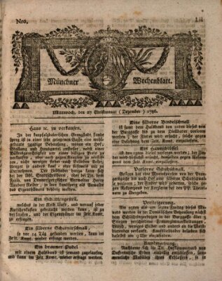 Münchner Zeitung (Süddeutsche Presse) Mittwoch 27. Dezember 1786
