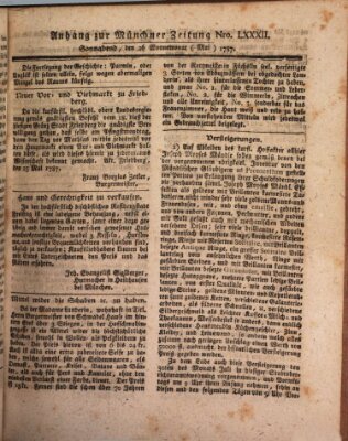 Kurfürstlich gnädigst privilegirte Münchner-Zeitung (Süddeutsche Presse) Samstag 26. Mai 1787