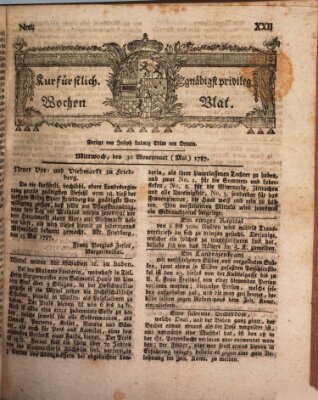 Kurfürstlich gnädigst privilegirte Münchner-Zeitung (Süddeutsche Presse) Mittwoch 30. Mai 1787