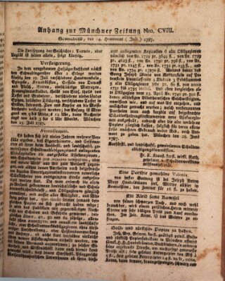 Kurfürstlich gnädigst privilegirte Münchner-Zeitung (Süddeutsche Presse) Samstag 14. Juli 1787