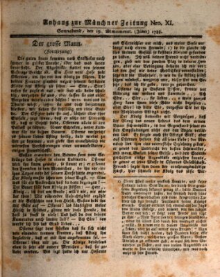 Kurfürstlich gnädigst privilegirte Münchner-Zeitung (Süddeutsche Presse) Samstag 19. Januar 1788