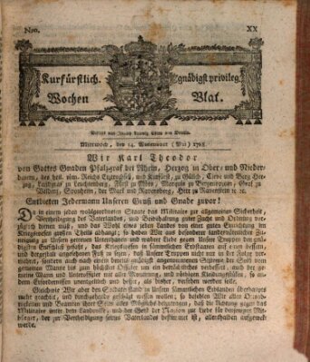 Kurfürstlich gnädigst privilegirte Münchner-Zeitung (Süddeutsche Presse) Mittwoch 14. Mai 1788