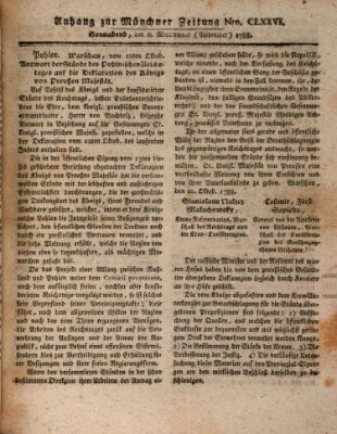 Kurfürstlich gnädigst privilegirte Münchner-Zeitung (Süddeutsche Presse) Samstag 8. November 1788