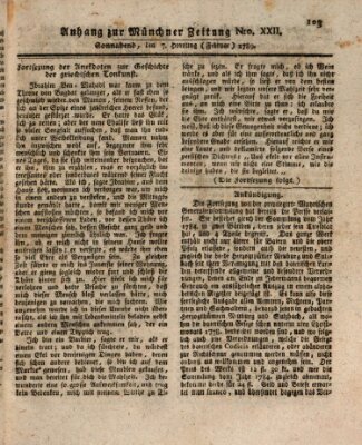 Kurfürstlich gnädigst privilegirte Münchner-Zeitung (Süddeutsche Presse) Samstag 7. Februar 1789