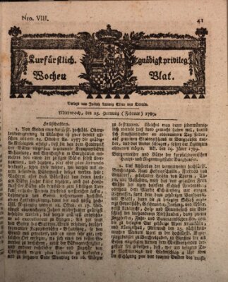 Kurfürstlich gnädigst privilegirte Münchner-Zeitung (Süddeutsche Presse) Mittwoch 25. Februar 1789