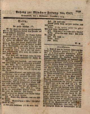Kurfürstlich gnädigst privilegirte Münchner-Zeitung (Süddeutsche Presse) Samstag 5. Dezember 1789