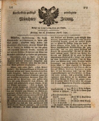 Kurfürstlich gnädigst privilegirte Münchner-Zeitung (Süddeutsche Presse) Freitag 16. April 1790