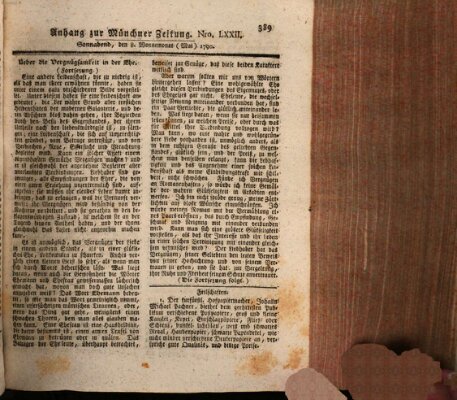 Kurfürstlich gnädigst privilegirte Münchner-Zeitung (Süddeutsche Presse) Samstag 8. Mai 1790
