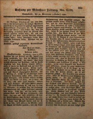 Kurfürstlich gnädigst privilegirte Münchner-Zeitung (Süddeutsche Presse) Samstag 30. Oktober 1790
