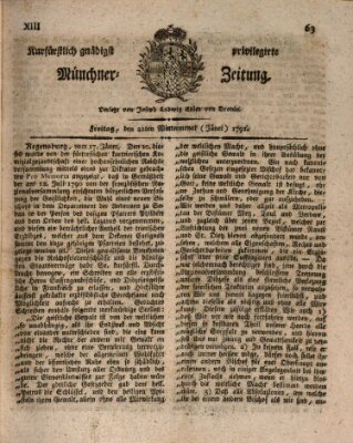 Kurfürstlich gnädigst privilegirte Münchner-Zeitung (Süddeutsche Presse) Freitag 21. Januar 1791