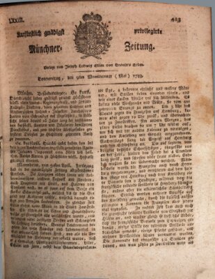 Kurfürstlich gnädigst privilegirte Münchner-Zeitung (Süddeutsche Presse) Donnerstag 9. Mai 1793