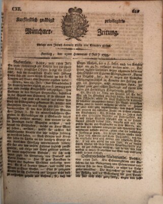 Kurfürstlich gnädigst privilegirte Münchner-Zeitung (Süddeutsche Presse) Freitag 19. Juli 1793