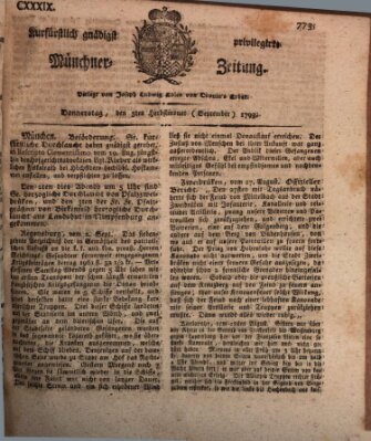 Kurfürstlich gnädigst privilegirte Münchner-Zeitung (Süddeutsche Presse) Donnerstag 5. September 1793